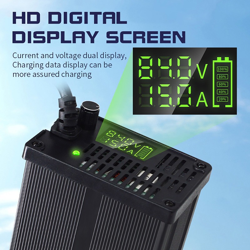 48V Aluminum Shell Adjustable  - đánh giá và giá 84V 20A Smart Charger