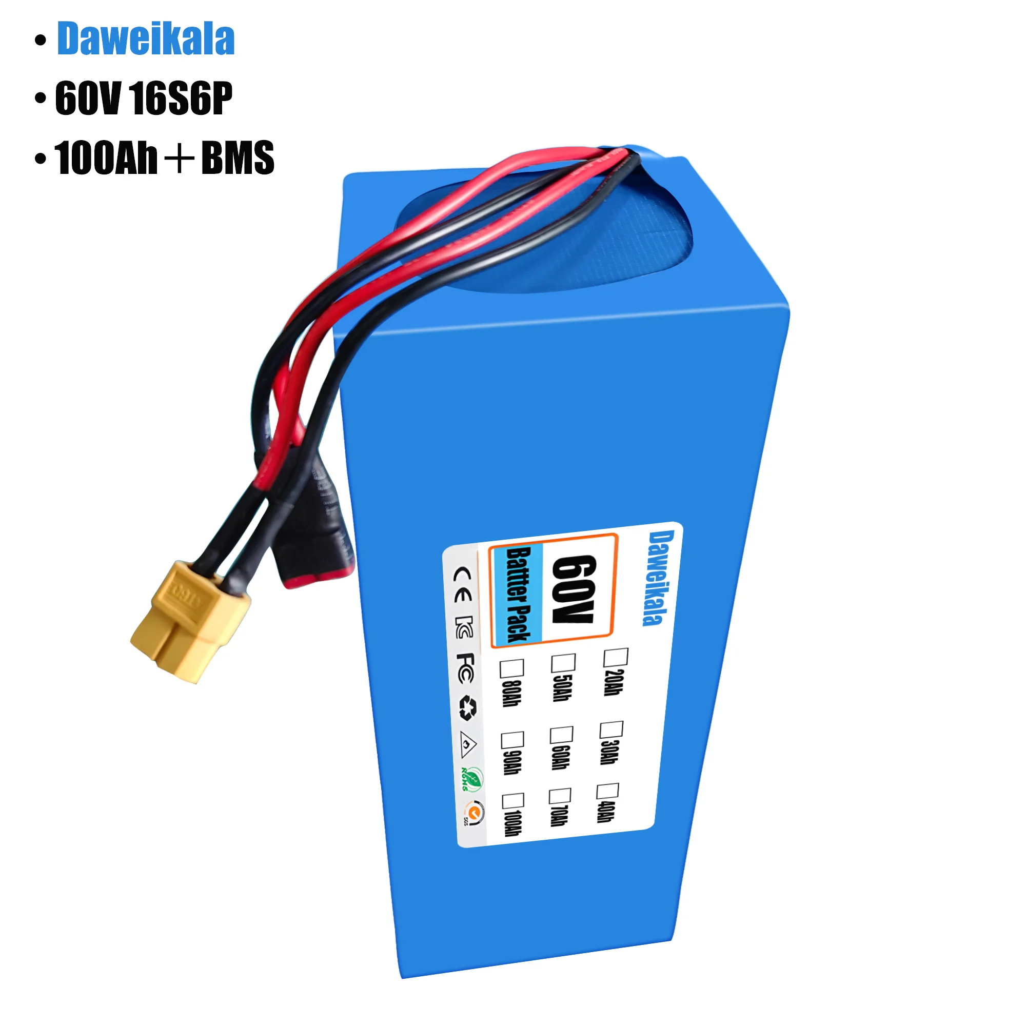 60V 100Ah 16S6P ebike battery  - đánh giá và giá 60V 50Ah Electric Scooter Battery