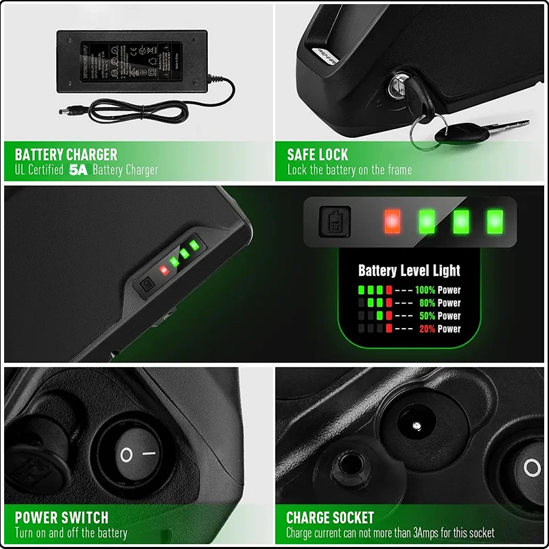 Hailong Electric bike 36v 48v  - đánh giá và giá 72V 50Ah 21700 Lithium Battery