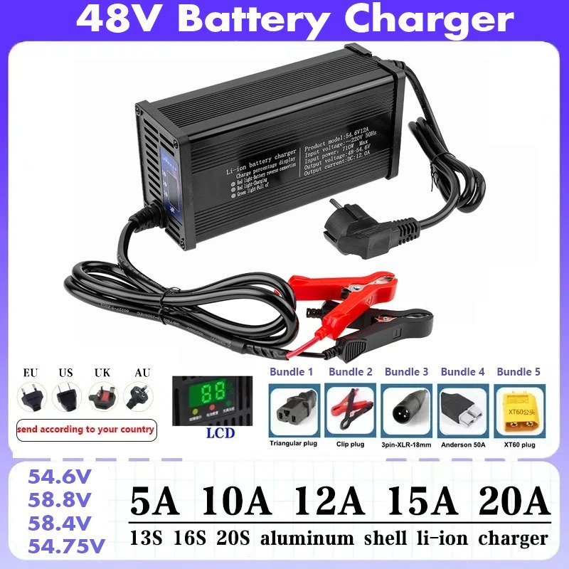High-power 48V 5A 8A 10A 12A 1 - đánh giá và giá 84V 20A Smart Charger